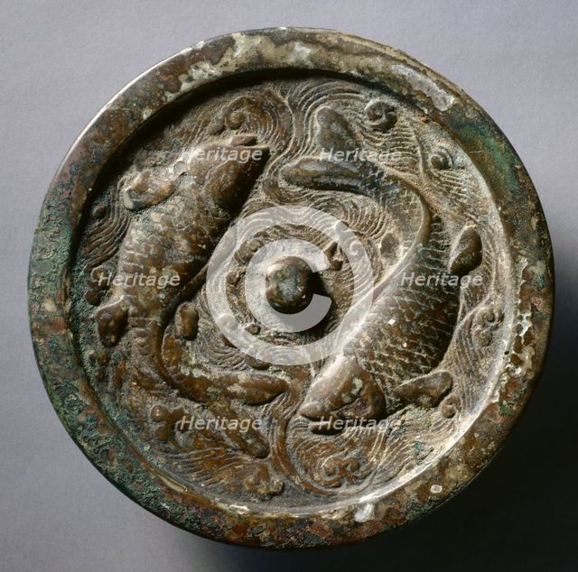 Mirror with Twin Carp, c. 1200-1225. Creator: Unknown.