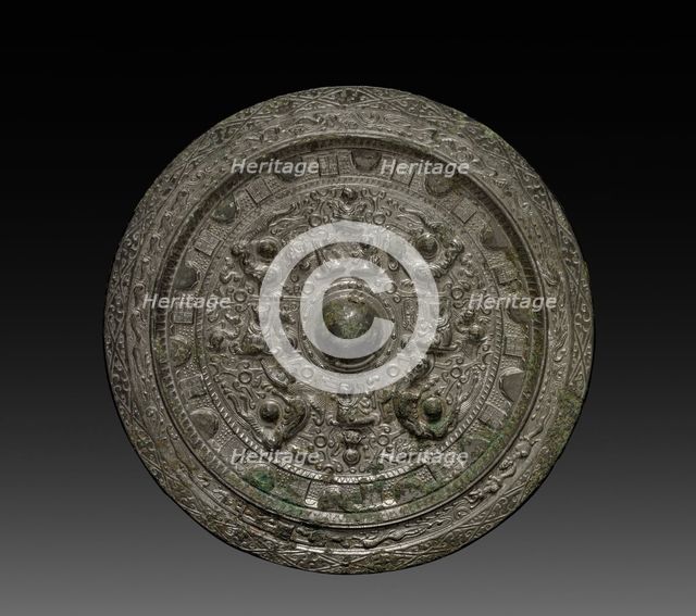 Mirror with Xiwangmu, c. 317-400. Creator: Unknown.