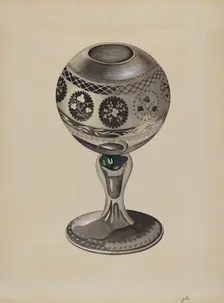 Mirrored Glass Vase, c. 1936. Creator: Edward White