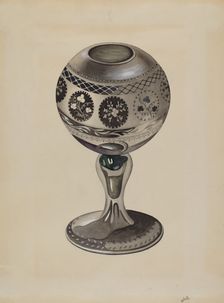 Mirrored Glass Vase, c. 1936. Creator: Edward White