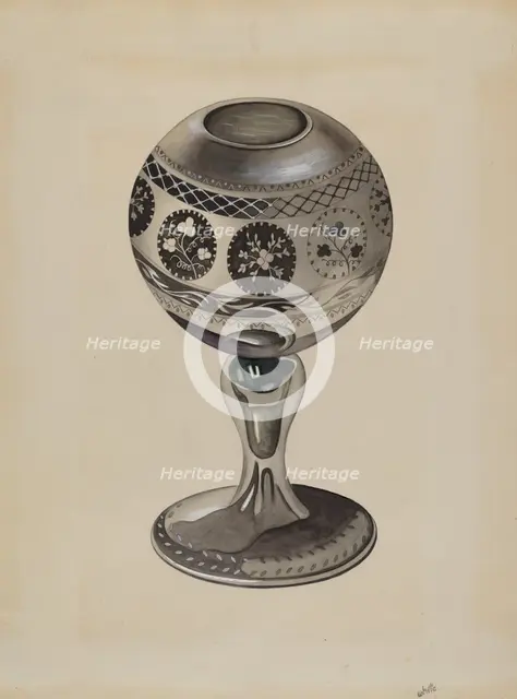 Mirrored Glass Vase, c. 1936. Creator: Edward White.