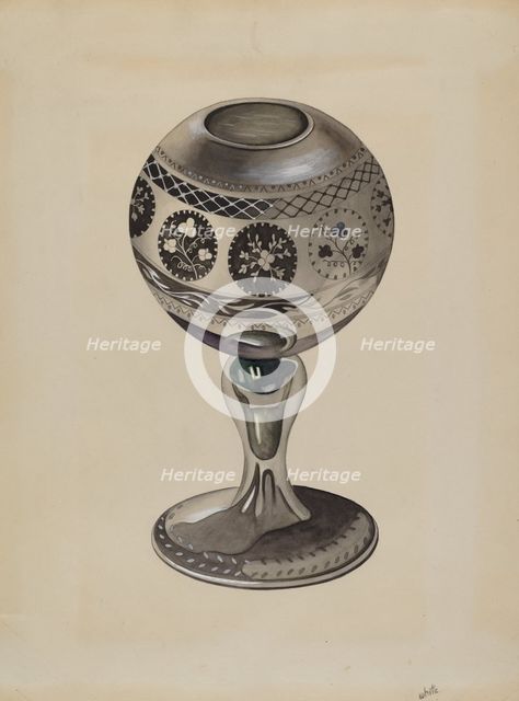 Mirrored Glass Vase, c. 1936. Creator: Edward White.