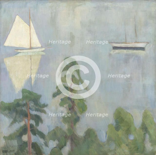 Mirroring, 1915. Creator: Erik Werenskiold.