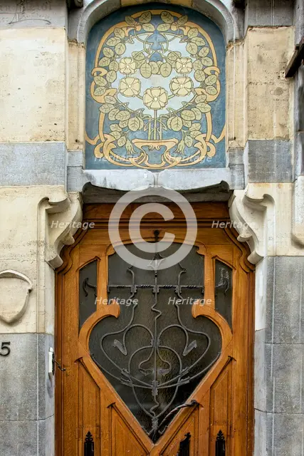Miscellaneous Brussels art nouveau details, Belgium, c2014-c2017. Artist: Alan John Ainsworth.