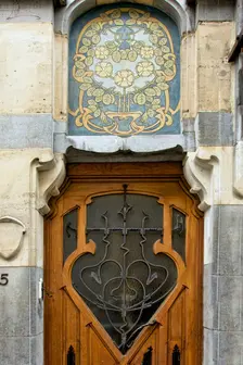 Miscellaneous Brussels art nouveau details, Belgium, c2014-c2017. Artist: Alan John Ainsworth