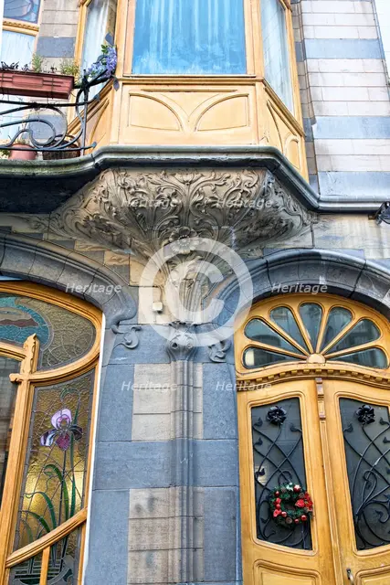 Miscellaneous Brussels art nouveau details, Belgium, c2014-c2017. Artist: Alan John Ainsworth.