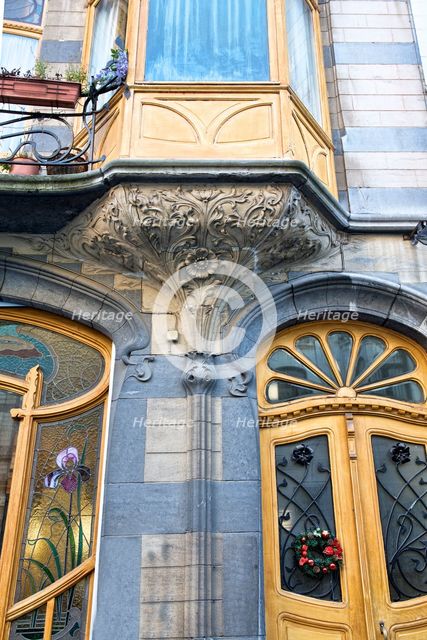 Miscellaneous Brussels art nouveau details, Belgium, c2014-c2017. Artist: Alan John Ainsworth.