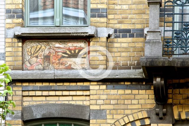 Miscellaneous Brussels art nouveau details, Belgium, c2014-c2017. Artist: Alan John Ainsworth.