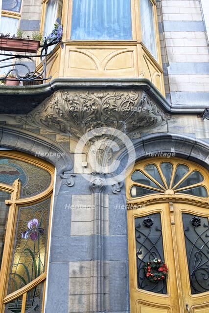 Miscellaneous Brussels art nouveau details, Belgium, c2014-c2017. Artist: Alan John Ainsworth.