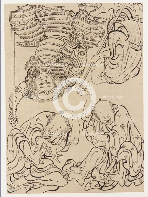Miscellaneous figures, late 18th-early 19th century. Creator: Hokusai.