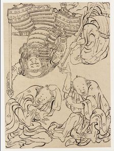 Miscellaneous figures, late 18th-early 19th century. Creator: Hokusai