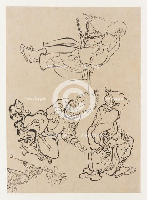 Miscellaneous figures, late 18th-early 19th century. Creator: Hokusai.