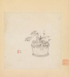 Miscellaneous Studies, one leaf dated 1619. Creator: Chen Hongshou