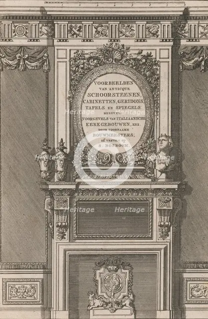 Miscellany of 17th-century Ornament Print Series: Examples of Antique Chimneypieces, Cabin..., 1786. Creator: Jan Barend Elwe.
