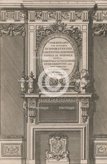 Miscellany of 17th-century Ornament Print Series: Examples of Antique Chimneypieces, Cabin..., 1786. Creator: Jan Barend Elwe.