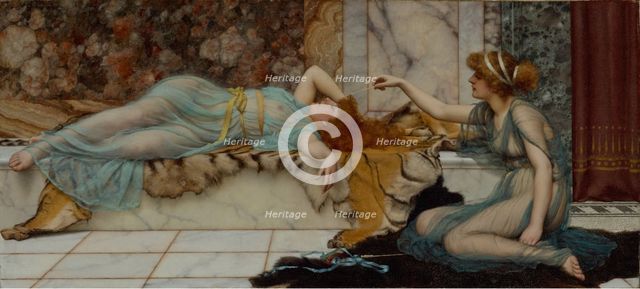 Mischief and Repose, 1895. Creator: John William Godward.