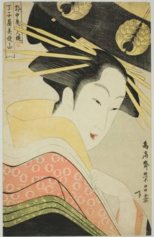 Misayama of the Chojiya, from the series Beauties of the Licensed Quarter, c1795. Creator: Chokosai Eisho