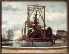 Mise en place du monument du "Triomphe de la République" de Jules Dalou, place de la Nation, en 1899 Creator: Victor Marec