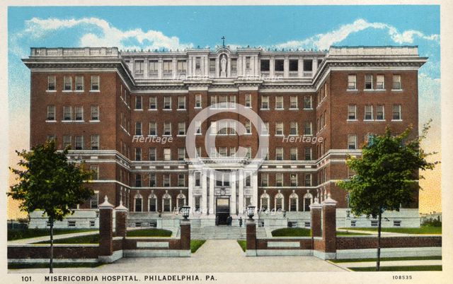Misericodia Hospital, Philadelphia, Pennsylvania, USA, 1926. Artist: Unknown