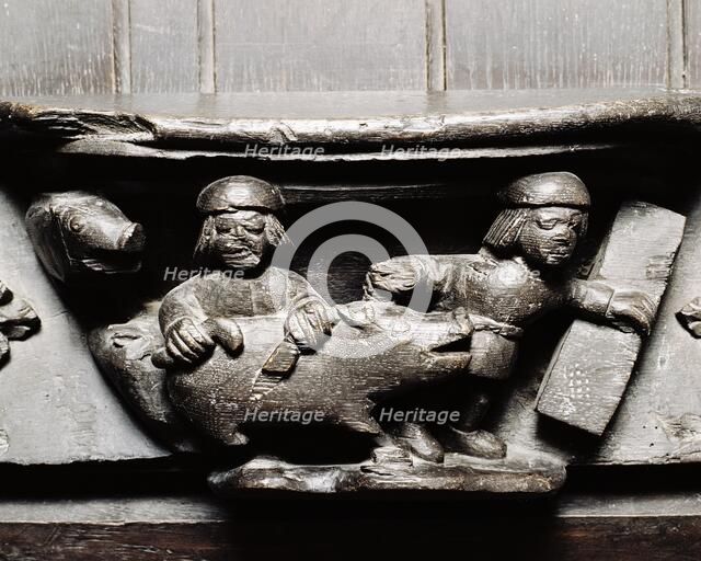 Misericord, Church of St Mary, Ripple, Worcestershire, c2006. Artist: James O Davies.