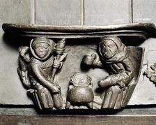 Misericord, Church of St Mary, Ripple, Worcestershire, c2006. Artist: James O Davies