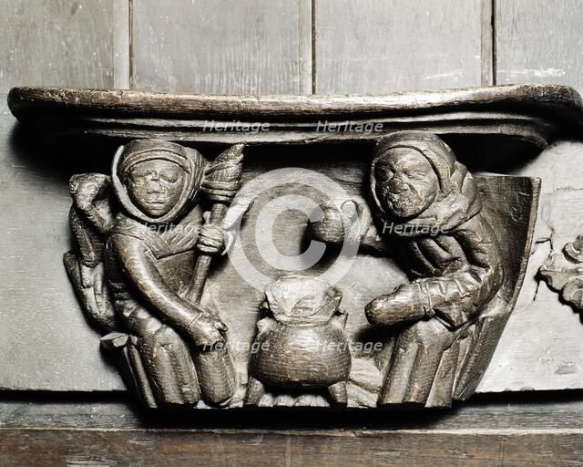 Misericord, Church of St Mary, Ripple, Worcestershire, c2006. Artist: James O Davies.