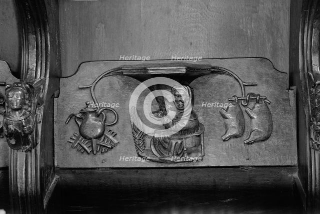 Misericord, St Laurence's Church, Ludlow, Shropshire, 1966. Artist: Laurence Goldman.