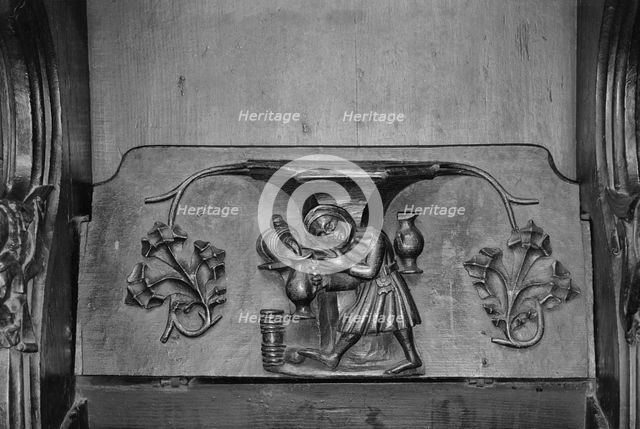 Misericord, St Laurence's Church, Ludlow, Shropshire, 1966. Artist: Laurence Goldman.