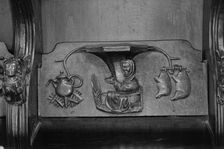 Misericord, St Laurence's Church, Ludlow, Shropshire, 1966. Artist: Laurence Goldman