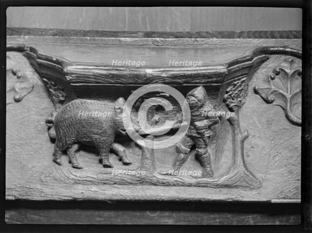Misericord, St Mary's Church, North Bar Within, Beverley, East Riding of Yorkshire, 1920-1945. Creator: Marjory L Wight.