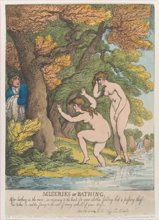 Miseries of Bathing, [April 1, 1808], reissued Sept..., [April 1, 1808], reissued September 1, 1814. Creator: Thomas Rowlandson