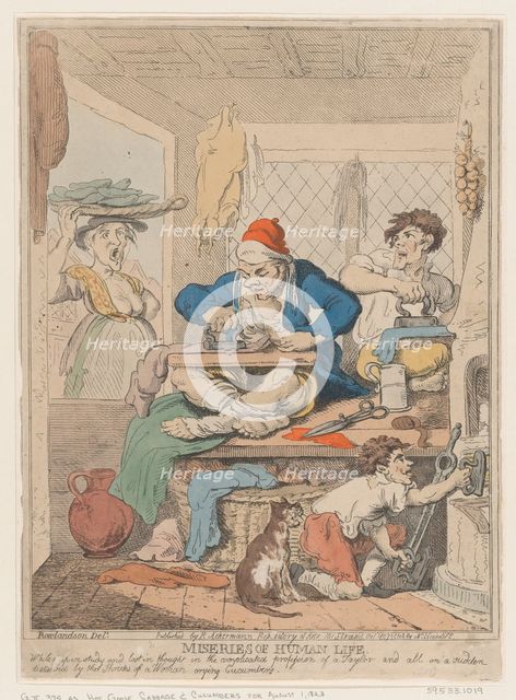Miseries of Human Life: While Deep in Study and Lost in Thought in the Complicated..., October 1807. Creator: Nicolaus Heideloff.