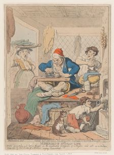 Miseries of Human Life: While Deep in Study and Lost in Thought in the Complicated..., October 1807. Creator: Nicolaus Heideloff