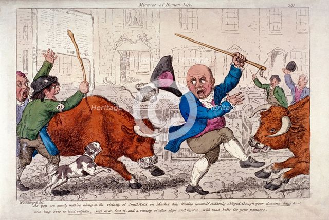 'Miseries of human life', Smithfield Market, London, c1800. Artist: Anon