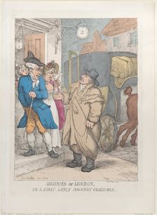 Miseries of London, or a Surly Saucy Hackney Coachman, June 4, 1814., June 4, 1814. Creator: Thomas Rowlandson