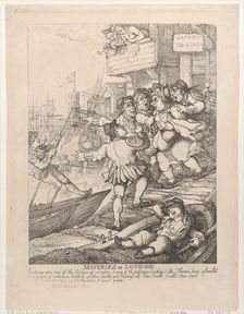 Miseries of London: Entering upon any of the bridges of London or any of the pass..., July 14, 1807. Creator: Thomas Rowlandson