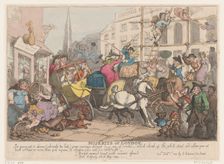 Miseries of London: Going out to Dinner, February 1, 1807., February 1, 1807. Creator: Thomas Rowlandson