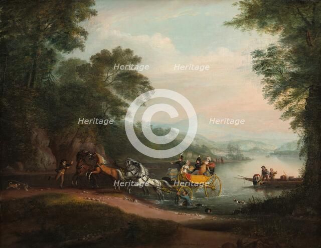 Mishap at the Ford, 1818. Creator: Alvan Fisher.