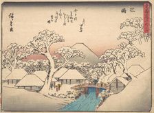 Mishima, from the series Fifty-three Stations of the Tokaido Road (Tokaido gojusan tsu..., ca. 1838. Creator: Ando Hiroshige
