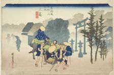 Mishima: Morning Mist (Mishima, asagiri), from the series "Fifty-three Stations of..., c. 1833/34. Creator: Ando Hiroshige