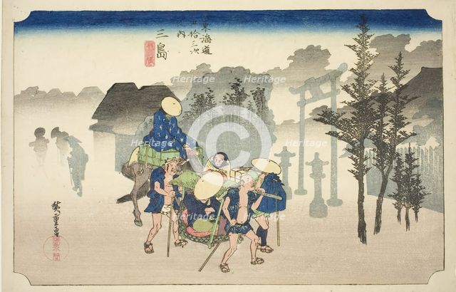 Mishima: Morning Mist (Mishima, asagiri), from the series "Fifty-three Stations of..., c. 1833/34. Creator: Ando Hiroshige.
