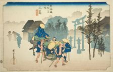 Mishima: Morning Mist (Mishima, asagiri), from the series "Fifty-three Stations of..., c. 1833/34. Creator: Ando Hiroshige