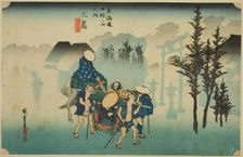 Mishima: Morning Mist (Mishima, asagiri), from the series "Fifty-three Stations of..., c. 1833/34. Creator: Ando Hiroshige
