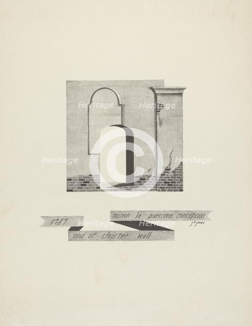 Mision La Purisima Concepcion - End of Cloister Wall, 1935/1942. Creator: James Jones.