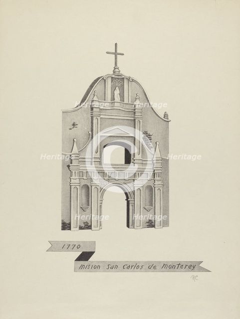 Mision San Carlos de Monterey, 1935/1942. Creator: James Jones.