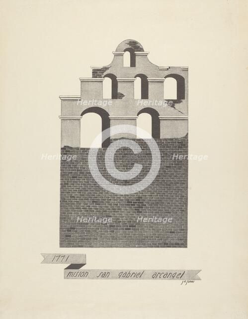 Mision San Gabriel Arcangel, 1935/1942. Creator: James Jones.