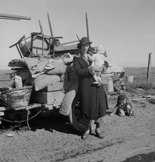 Missouri family of five, seven months from the drought area, 1937. Creator: Dorothea Lange