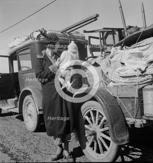 Missouri family..., seven months from the drought area, Tracy (vicinity), California, 1937. Creator: Dorothea Lange.