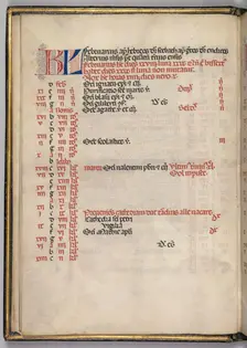 Missale: Fol. 3v: February Calendar Page, 1469. Creator: Bartolommeo Caporali (Italian, c. 1420-1503)
