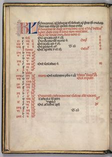 Missale: Fol. 3v: February Calendar Page, 1469. Creator: Bartolommeo Caporali (Italian, c. 1420-1503)
